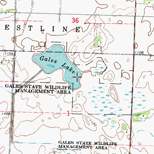 Topographic Map of Gales State Wildlife Management Area, MN