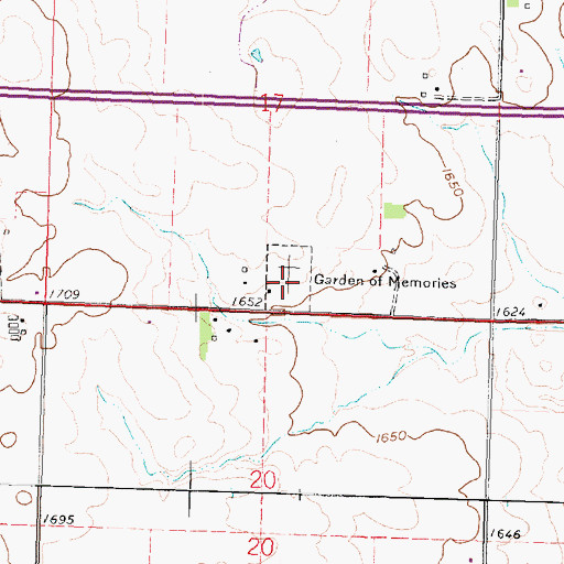 Topographic Map of Garden of Memories, MN