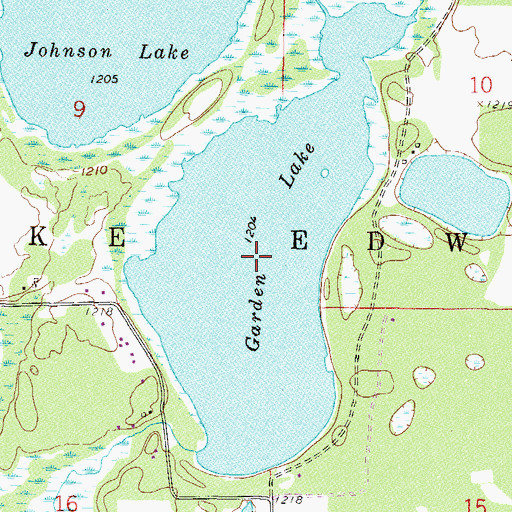 Topographic Map of Garden Lake, MN