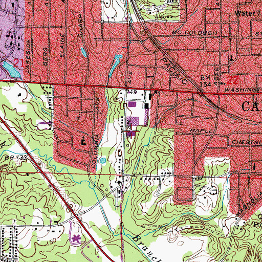Topographic Map of Ouachita Medical Center, AR