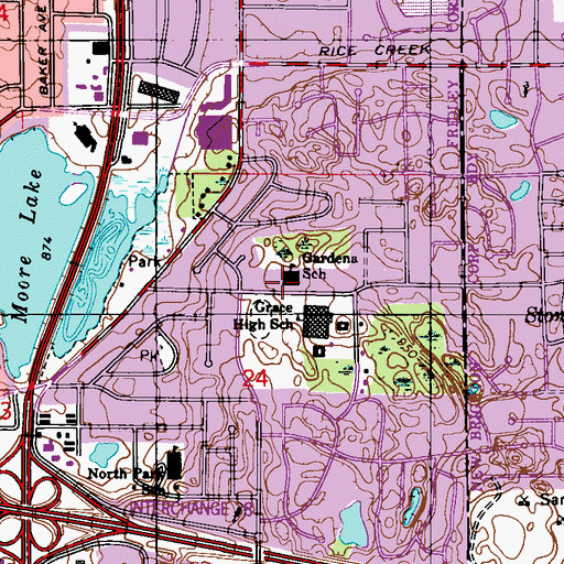 Topographic Map of Gardena School, MN