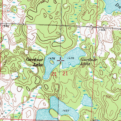 Topographic Map of Gardner Lake, MN