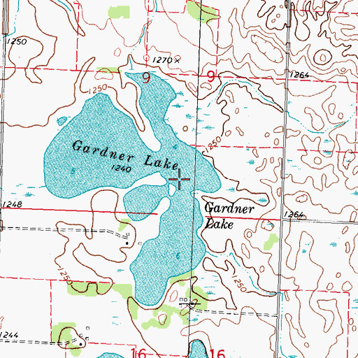 Topographic Map of Gardner Lake, MN
