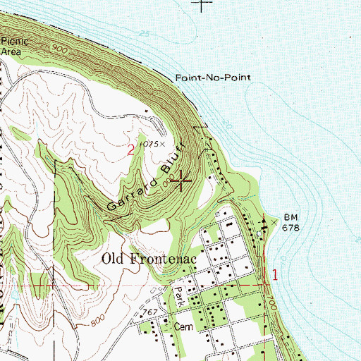 Topographic Map of Garrard Bluff, MN