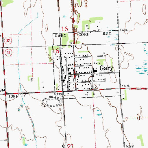 Topographic Map of Gary, MN