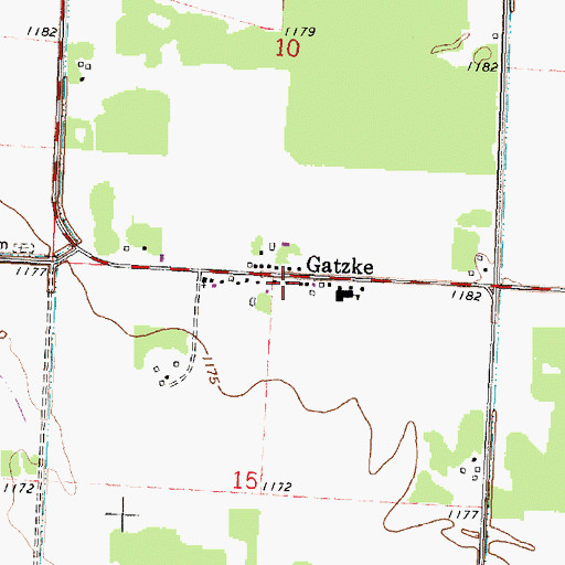 Topographic Map of Gatzke, MN