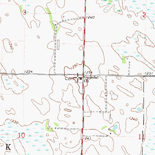 Topographic Map of Gausdal Church, MN