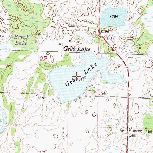 Topographic Map of Gebo Lake, MN