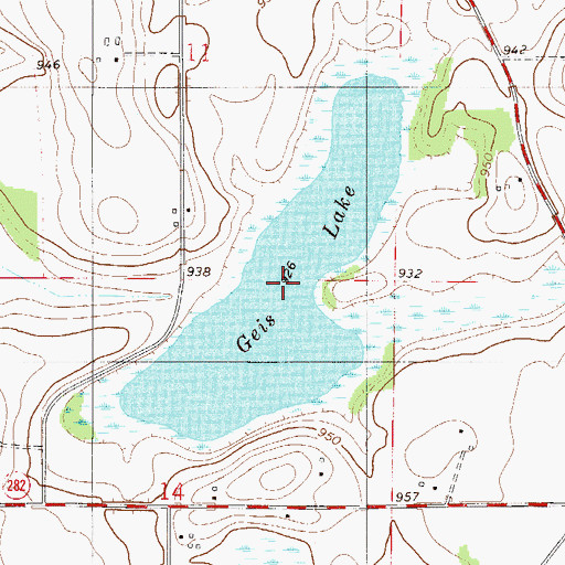 Topographic Map of Geis Lake, MN