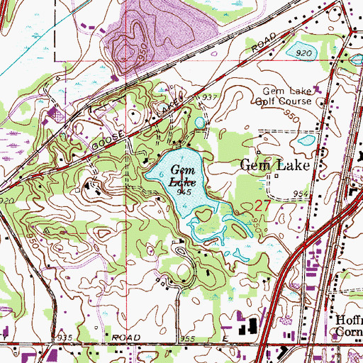 Topographic Map of Gem Lake, MN