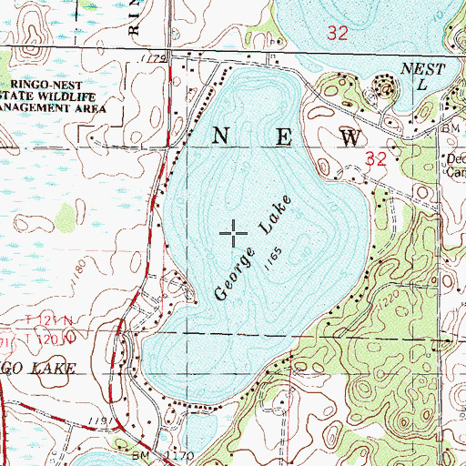 Topographic Map of George Lake, MN