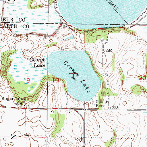 Topographic Map of George Lake, MN