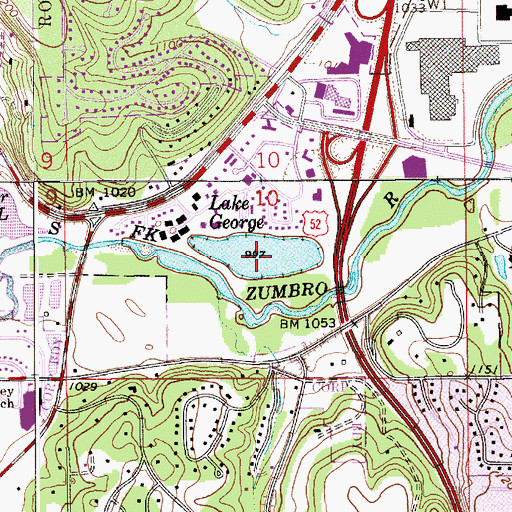 Topographic Map of Lake George, MN
