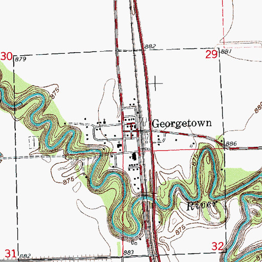 Topographic Map of Georgetown, MN