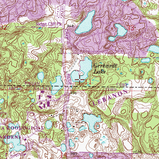 Topographic Map of Gerhardt Lake, MN