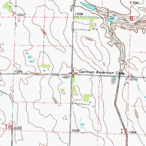 Topographic Map of German American Cemetery, MN