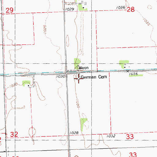Topographic Map of German Cemetery, MN