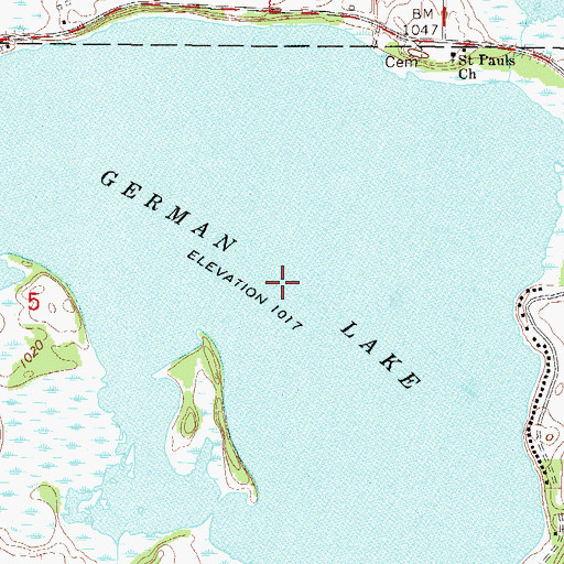 Topographic Map of German Lake, MN