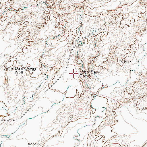 Topographic Map of John Daw Grave, AZ