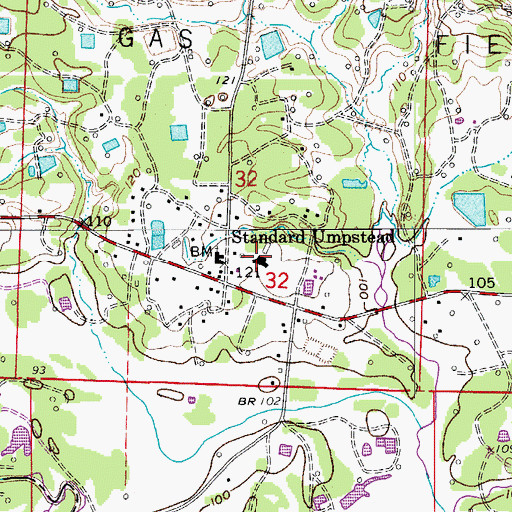 Topographic Map of Standard Umpstead School (historical), AR