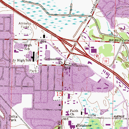Topographic Map of Gethsemane Church, MN