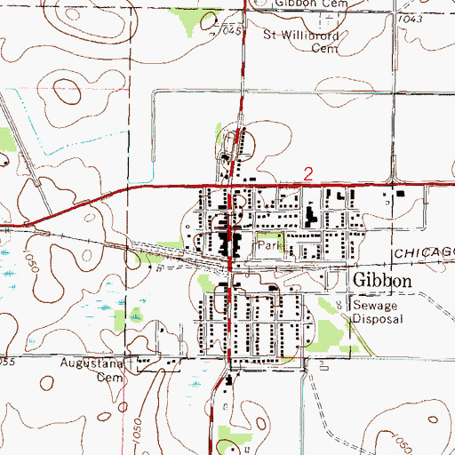 Topographic Map of Gibbon, MN