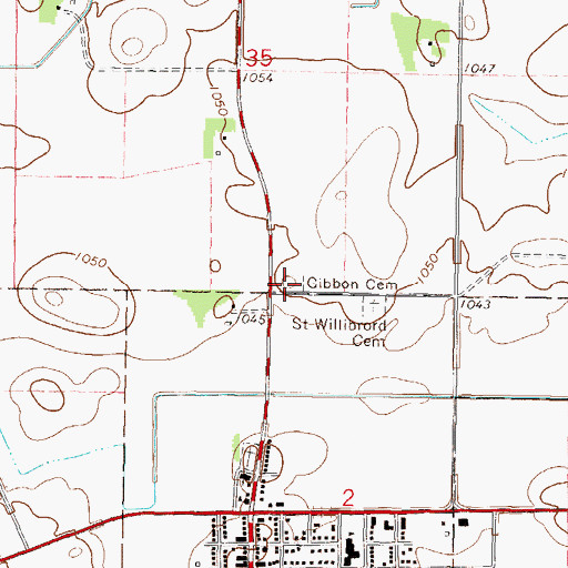 Topographic Map of Gibbon Cemetery, MN