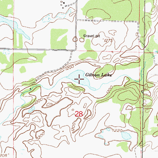 Topographic Map of Gibson Lake, MN