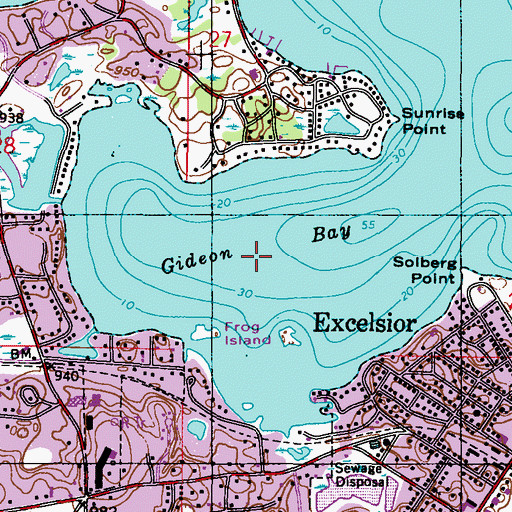 Topographic Map of Gideon Bay, MN