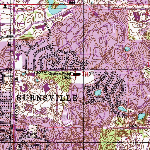 Topographic Map of Gideon Pond Elementary School, MN