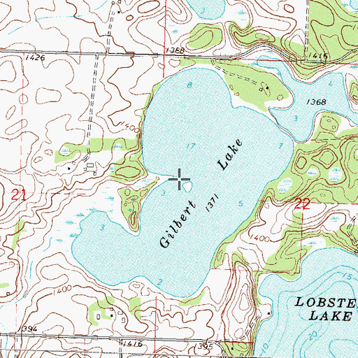 Topographic Map of Gilbert Lake, MN