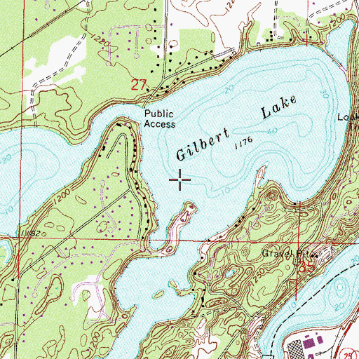Topographic Map of Gilbert Lake, MN