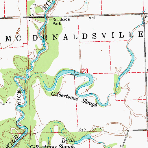 Topographic Map of Gilbertsons Slough, MN