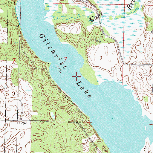 Topographic Map of Gilchrist Lake, MN