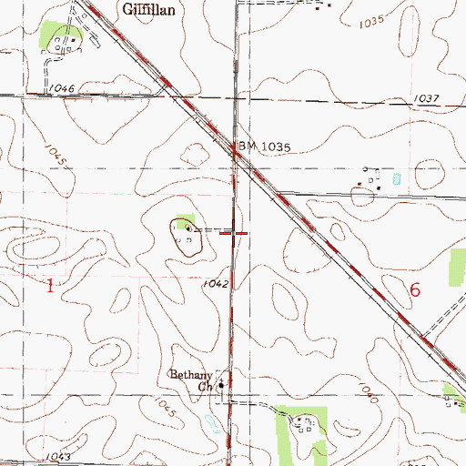 Topographic Map of Gilfillan School, MN