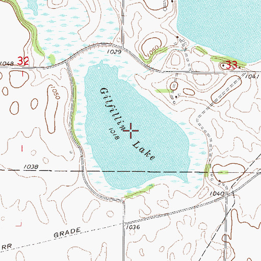Topographic Map of Gilfillin Lake, MN