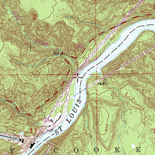 Topographic Map of Gill Creek, MN