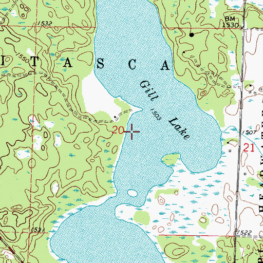 Topographic Map of Gill Lake, MN