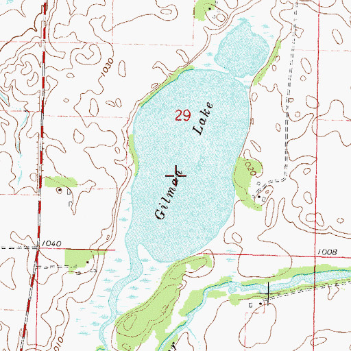 Topographic Map of Gilman Lake, MN