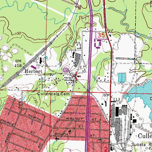 Topographic Map of White City Baptist Church, AR