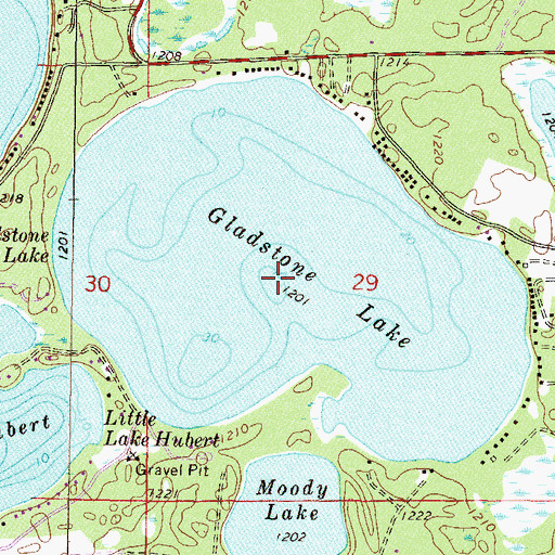 Topographic Map of Gladstone Lake, MN