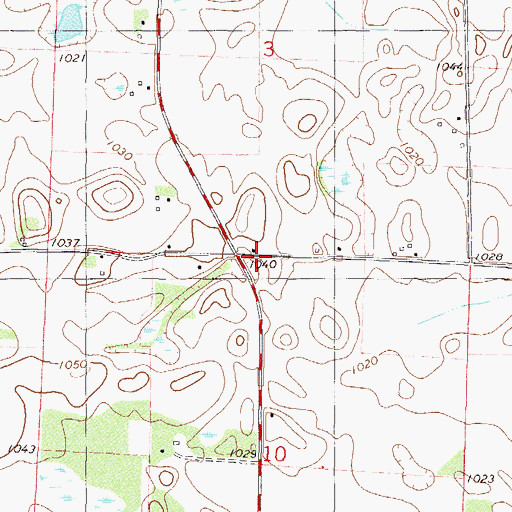 Topographic Map of Glascoe School, MN