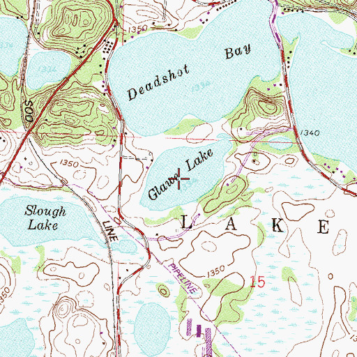 Topographic Map of Glawe Lake, MN
