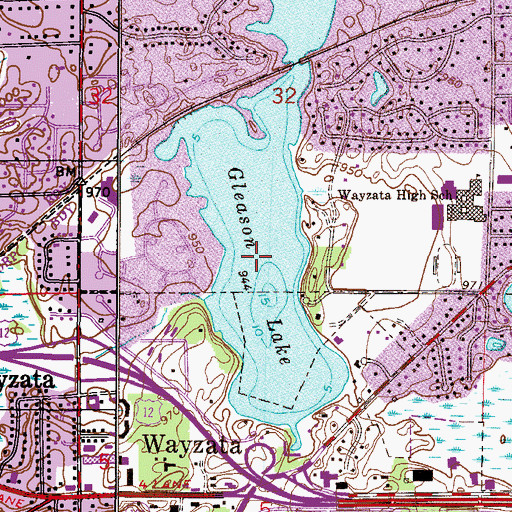 Topographic Map of Gleason Lake, MN