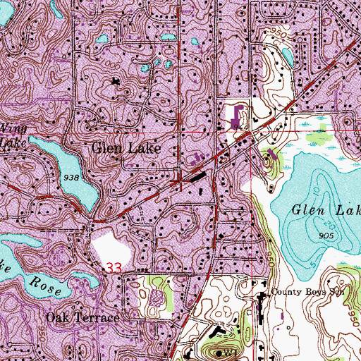 Topographic Map of Glen Lake, MN