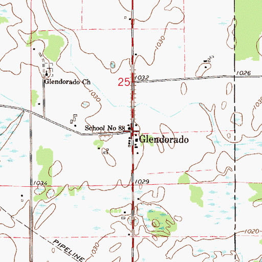 Topographic Map of Glendorado, MN