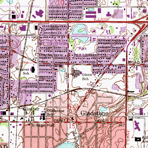Topographic Map of Glenn School, MN
