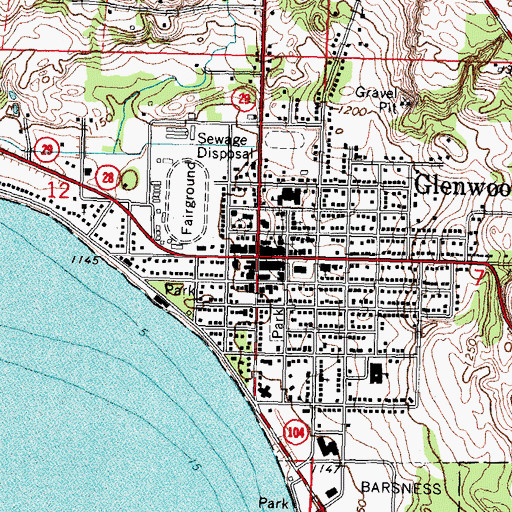 Topographic Map of Glenwood, MN