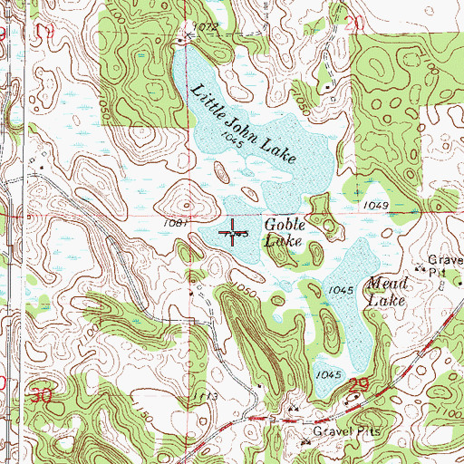 Topographic Map of Goble Lake, MN