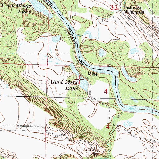 Topographic Map of Gold Mine Lake, MN